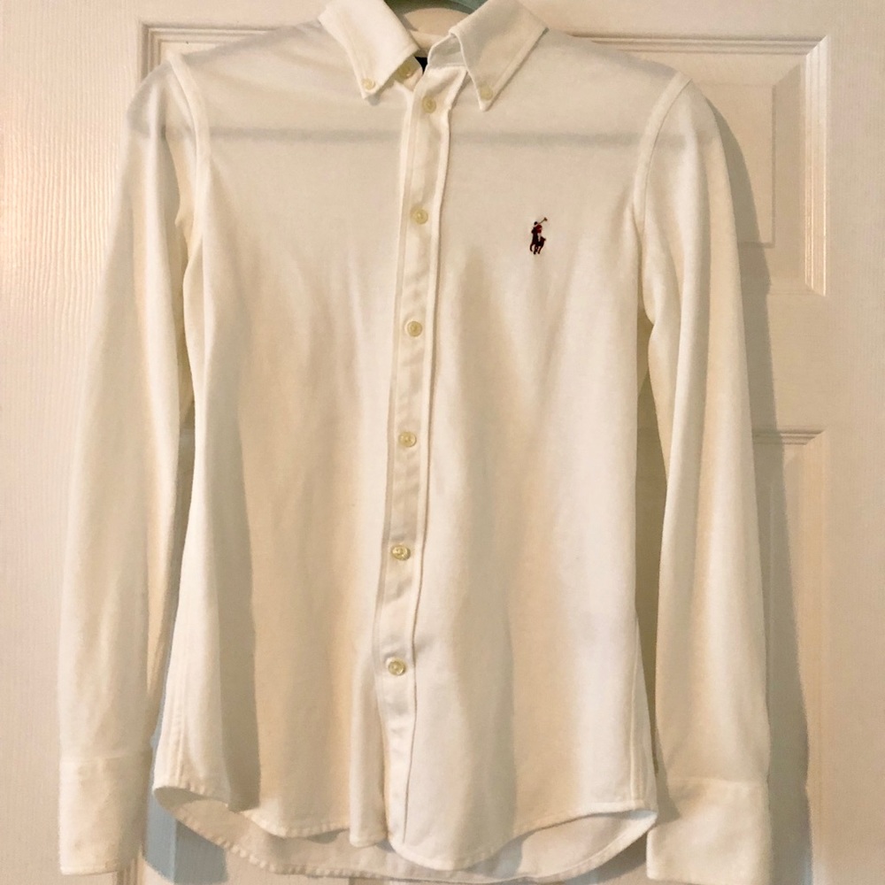 Women’s white Ralph Lauren Polo Button up, Medium